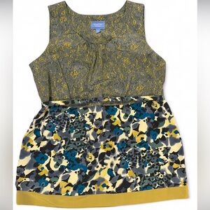 Vera Wang vibrant floral top w/ tie waist